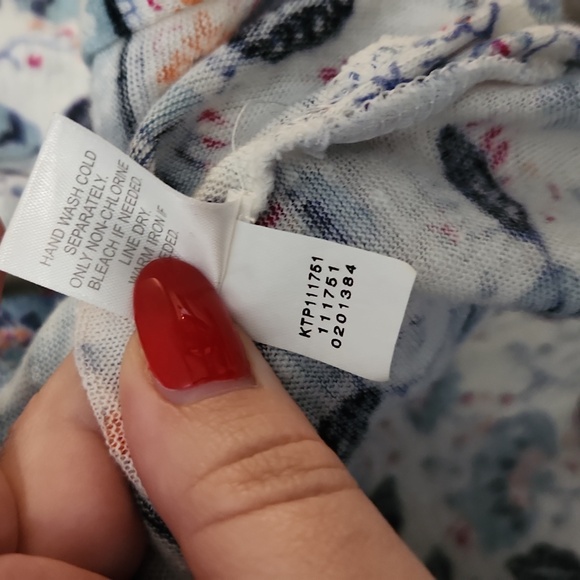 J.Jill Linen 3/4 Sleeve Colorful Lightweight V Neck Shirt Size Medium - Picture 4 of 8